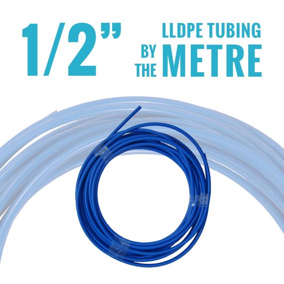 John Guest LLDPE Tubing - 1/2" OD - Blue - By the Metre